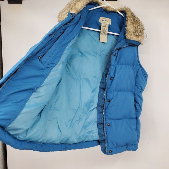 L.L. Bean Goose Down Women's Blue Winter Puffer Vest Size Small - Picture 4 of 9